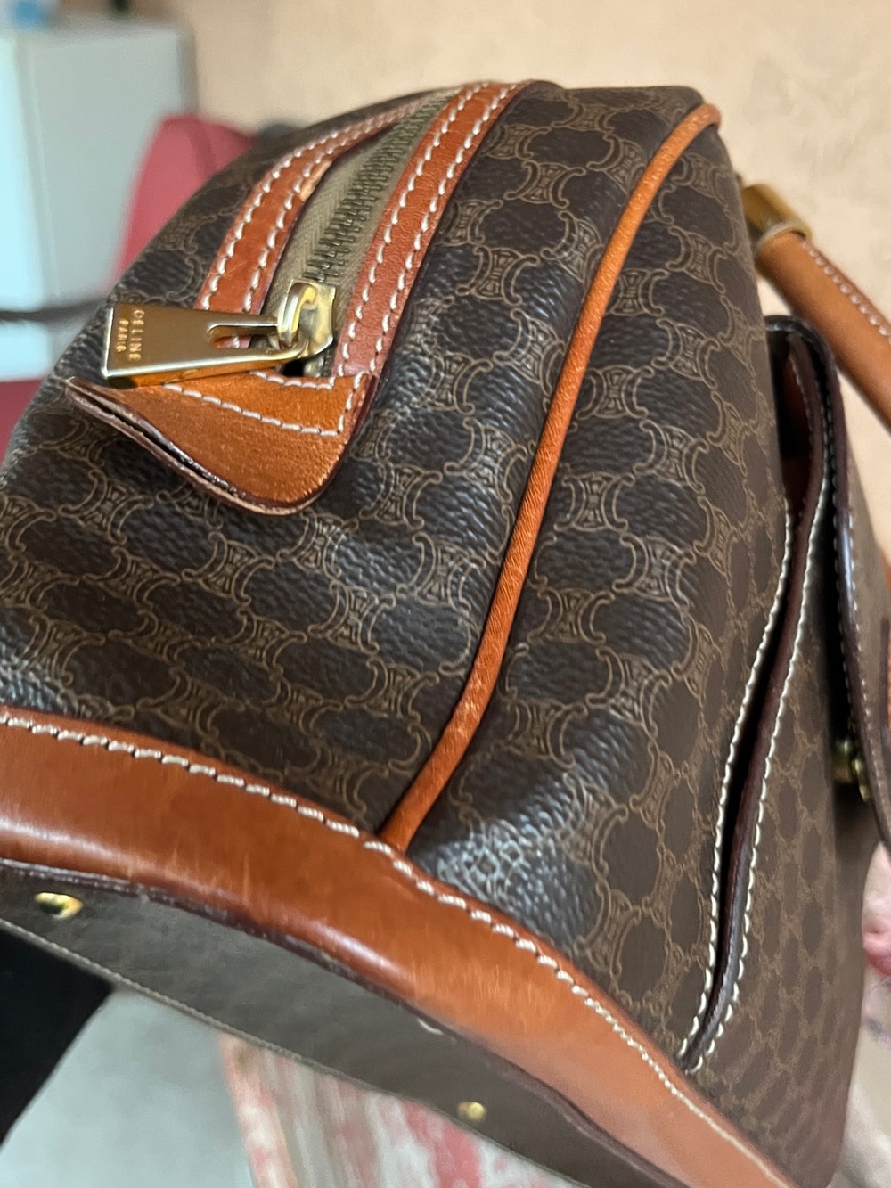 Auth Celine Macadam Leather Brown Hand Bag excellent condition. - Picture 4 of 14